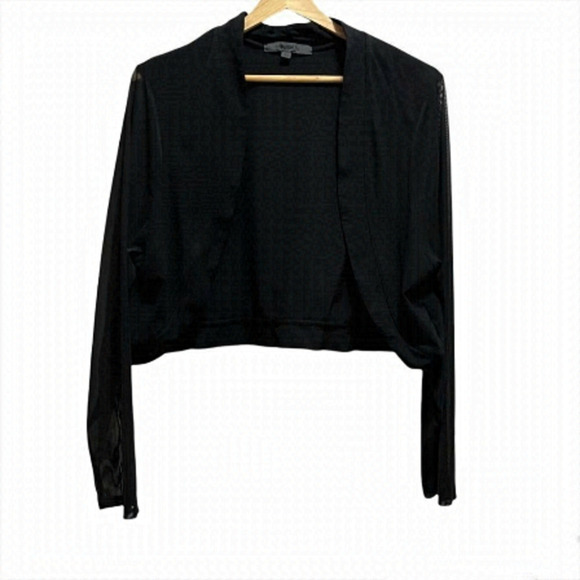 SIZE 4x Addition Elle New Noir Black Bolero with Sheer Sleeves - Picture 1 of 6